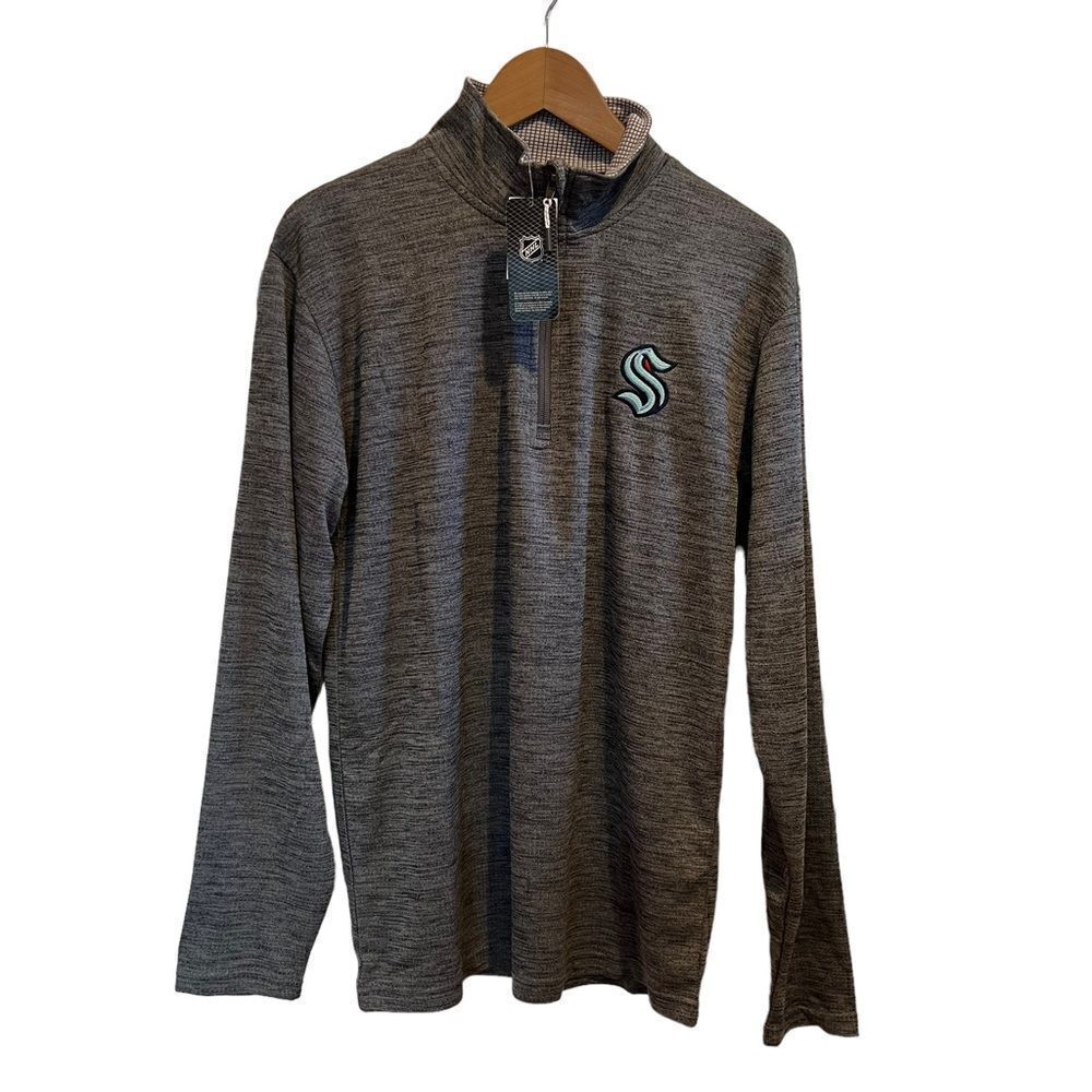 NWT NHL Seattle Kraken 1/4 Zip Gray Pullover size S